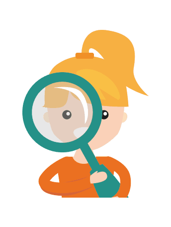 Image fille loupe recherche